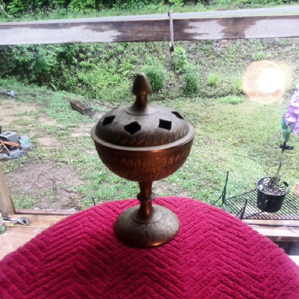 Brass Incent Burner with Elegant Accents